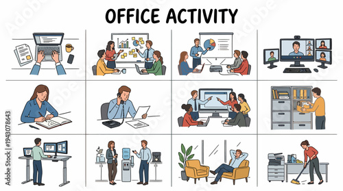 Office Activities Montage - Business, Meeting, Work, Collaboration