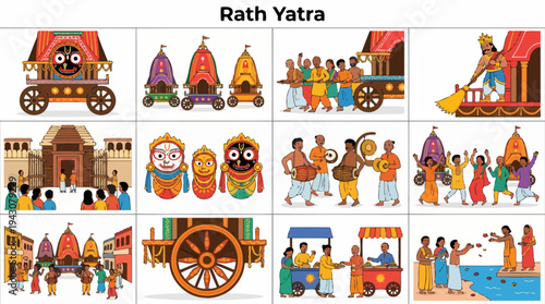 Rath Yatra Festival Celebration Vector Illustration