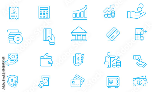 Money Line Icons. Editable Stroke. Pixel Perfect. For Mobile and Web. Contains such icons as Money, Wallet, Currency Exchange, Banking, Finance.