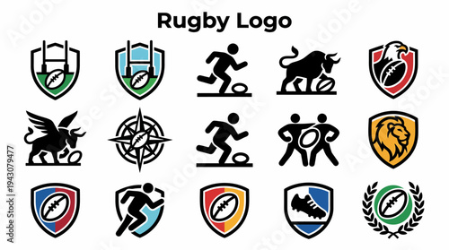 Rugby Logo Icons Collection