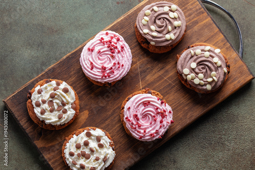 Thick Gourmet Crumbl Cookies with Chocolate topped cream cheese
