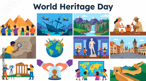 World Heritage Day Collage: Global Landmarks & Discovery