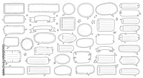 Diverse Collection of Speech Bubble Frames for Creative Design.