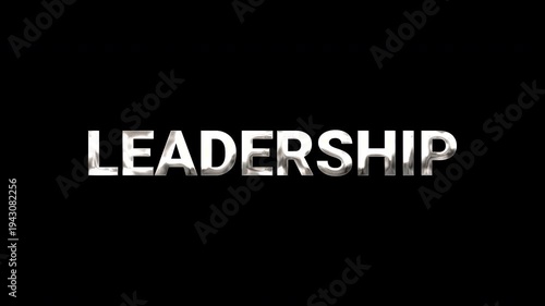 text animation Leadership silver effect