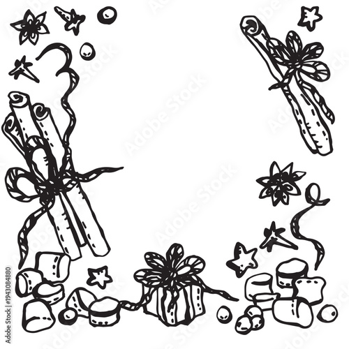 Spices lie next to marshmallows