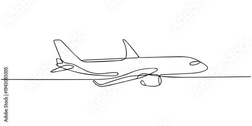 Airplane isolated on white background with passenger jet aircraft flying for travel and transportation illustration