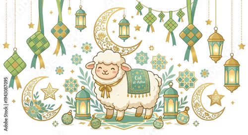 Eid al-Adha sheep illustration