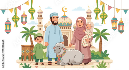 Eid al-Adha sheep illustration