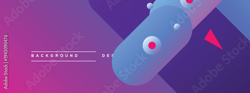 Modern Abstract Background Design with Fluid Rounded Shapes and Vibrant Blue to Pink Gradients Featuring Minimal Geometric Accent Elements