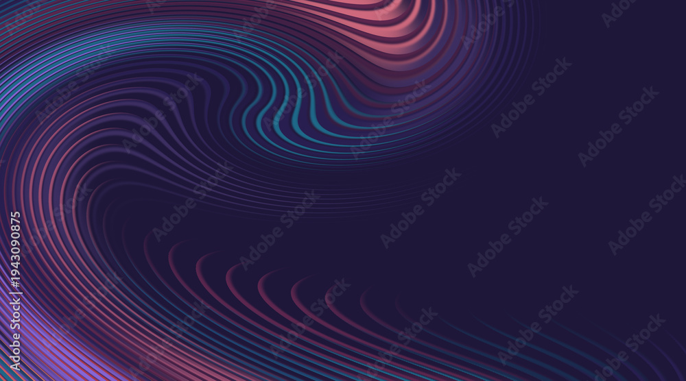 Fototapeta premium Vibrant purple and blue gradient wave pattern background