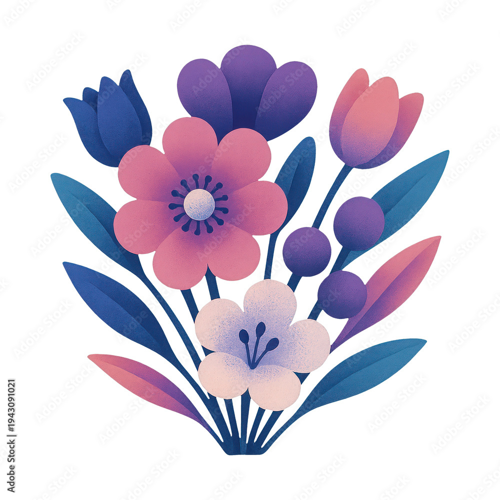 Naklejka premium PNG Colorful floral bouquet illustration