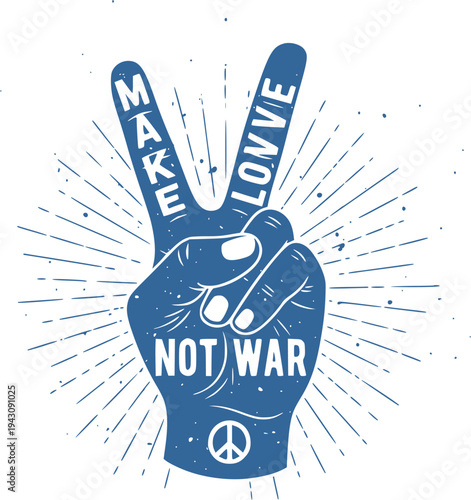 Bilde på lerret MAKE LOVE, NOT WAR, international day of peace vector.