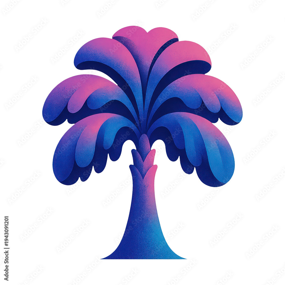 Fototapeta premium PNG Vibrant abstract palm tree illustration.
