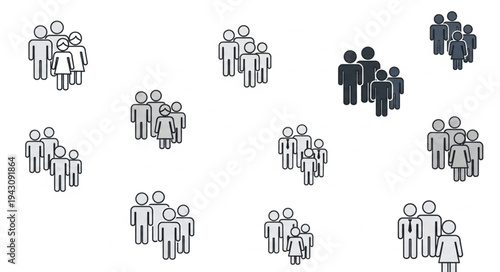 Diverse groups of people icons representing community and teamwork.