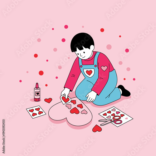 Youngster Adorably Crafts Heart-Shaped Art, Perfect For Valentine's Day Celebrations