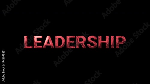 text animation Leadership red effect