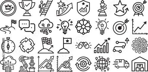 Global Logistics and Business Automation Icons