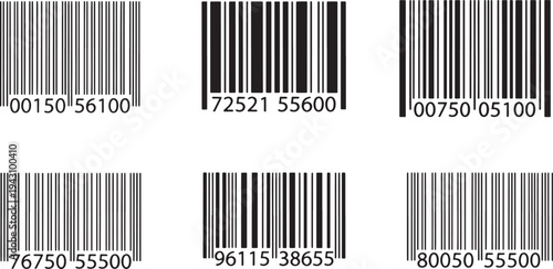 Barcode set with thin line design scalable vector illustration for retail and business flat design