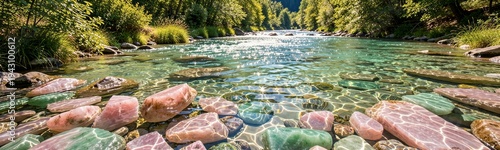 Serene Crystal River in the Forest