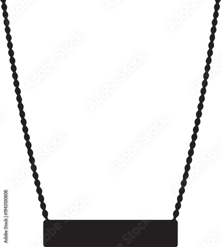 Clean Minimalist Horizontal Bar Necklace Pendant Silhouettes