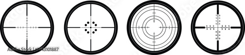 Sniper Scope Reticle Set with Target Crosshairs and Optical Sight Mesh for Hunting, Tactical Shooting, Military Warfare, and Precision Aiming