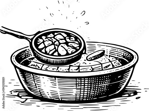 Coconut Residue After Straining Illustration