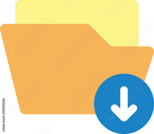 Download Folder Vector Icon Design – Digital File Storage Symbol