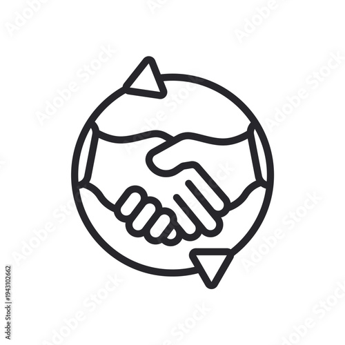 reciprocity icons outline and Flat Style,transparent background