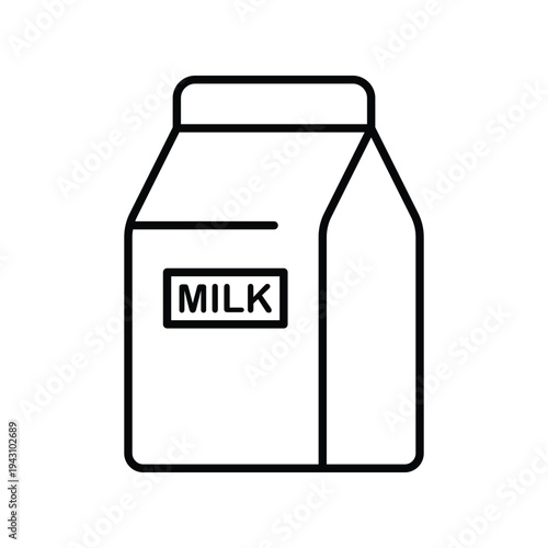 Milk Carton Vector Icon Design – Dairy Packaging Food Illustration