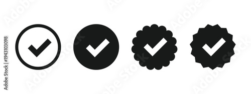 Check Mark Vector Icon Design Set for Approval and Certification
