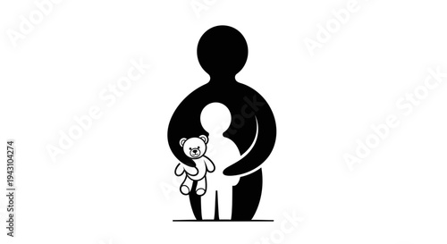 Black and white man with teddy.