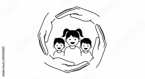 Family protection and care concept.
