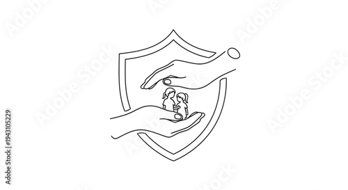 Hand holding house under protection shield.