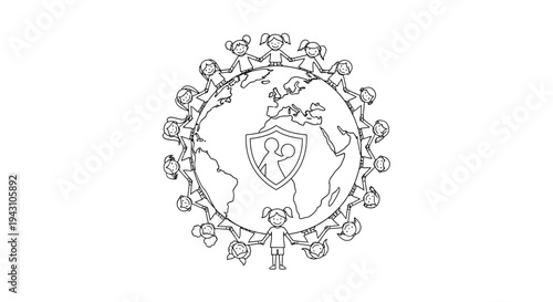 Virus shield protects the world globe.