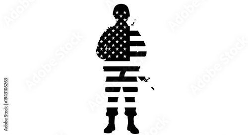 Man Wearing American Flag Clothing.