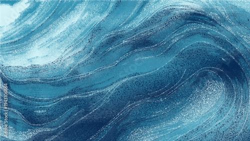 Vector An artistic representation of ocean waves in shades of blue, the image conveys a sense of depth and tranquility. 