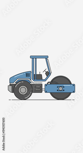 Modern Blue Steamroller Equipment For Construction And Road Work Projects
