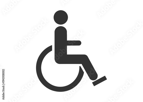 Handicap wheelchair accessibility icon silhouette for medical and public sign.