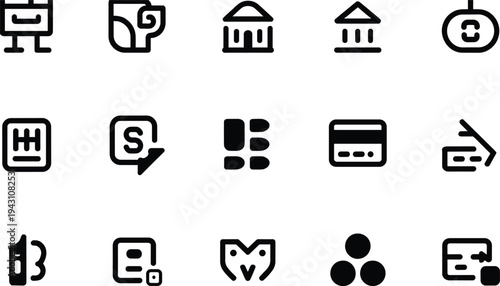 Banking And Finance Line Icons Set, Money Transfer Credit Card ATM Payment Outline Vector Collection