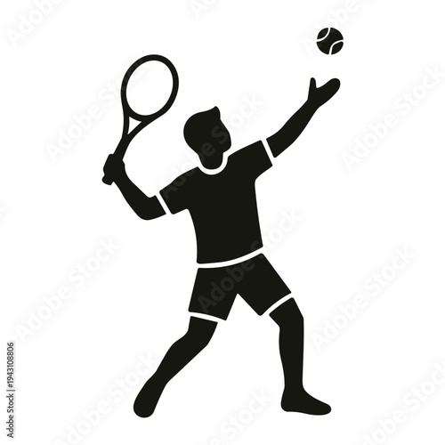 tennis player silhouette vector