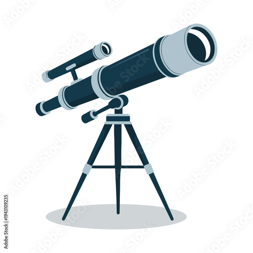 Telescope vector on a white background, telescope, lens, astronomy, photography, equipment, instrument, technology, camera, digital
