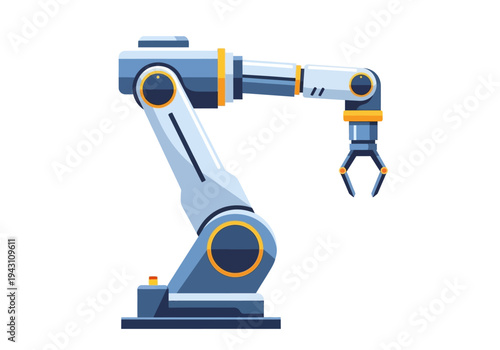 Industrial Robot Arm Machine Illustration.