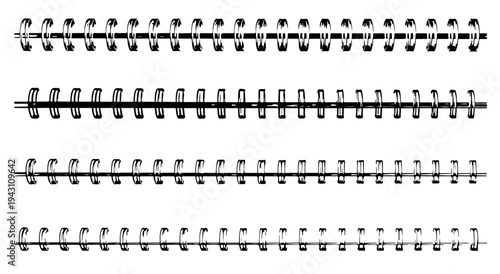 Metal Spiral Binder Springs and Notebook Wire Coil Set for Stationery Hand drawn Design