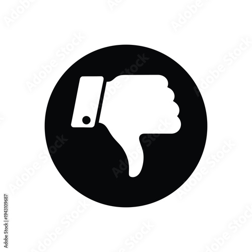 Thumbs Down Icon Indicating Disapproval Symbol.