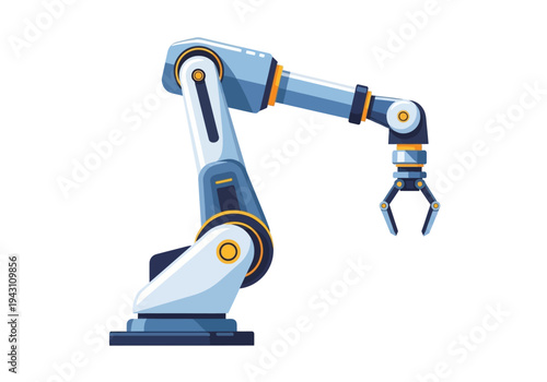 Industrial Robot Arm with Gripper End Effector.
