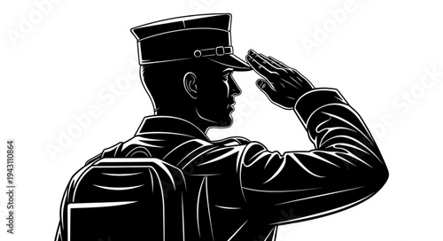 Military Officer Saluting with Honor.
