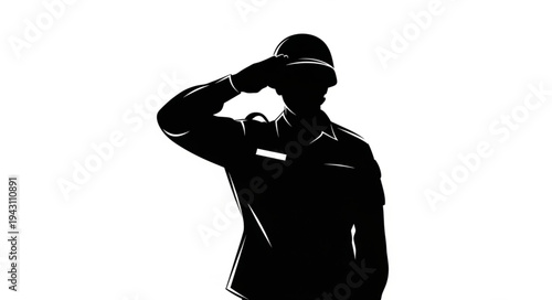 Military Officer Saluting with Pride.