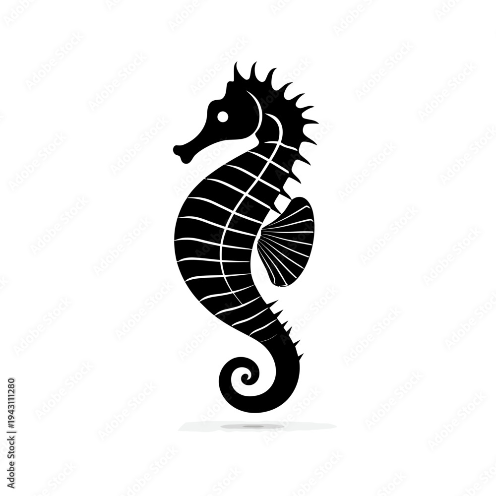 Obraz premium Seahorse Marine Wildlife Silhouette Ocean Icon