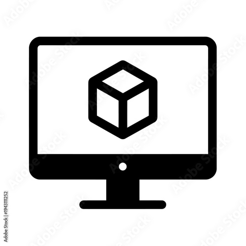 Holographic 3D Display Technology Futuristic Icon