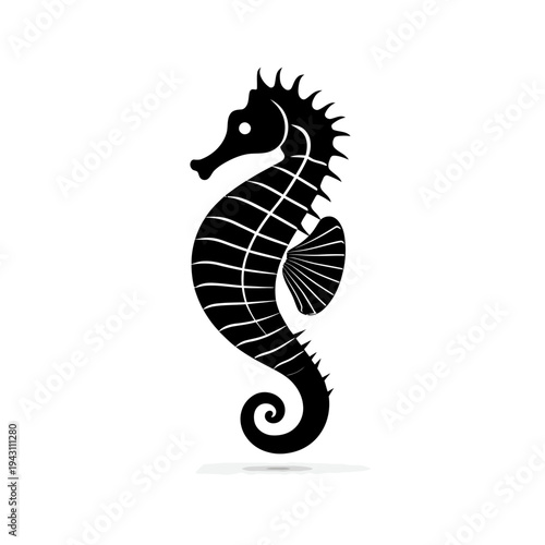 Seahorse Marine Wildlife Silhouette Ocean Icon